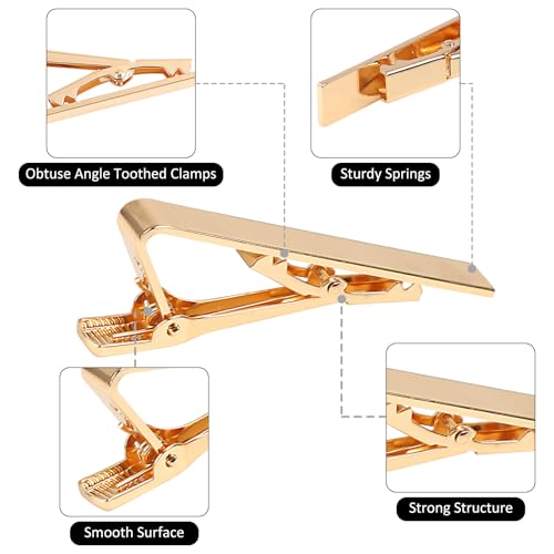 vivinin 5P Tie Clips For Men, 5 Different Color Tie Bar, Stainless Steel Tie Clip For Business, Wedding, Anniversary, Father's Day Gifts and Daily Life - style: Classic