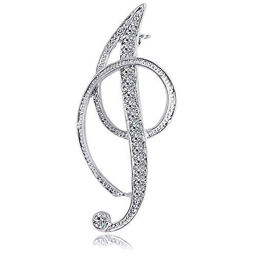 Letter Brooch Pins Initial Rhinestone Brooch for Women Crafts Silvery A-Z - color: Silver I