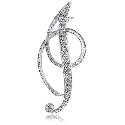 Letter Brooch Pins Initial Rhinestone Brooch for Women Crafts Silvery A-Z - color: Silver I