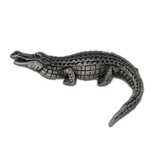 PinMart Wild Animal Enamel Lapel Pin - color: Silver Alligator, size: 10 Pack