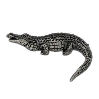 PinMart Wild Animal Enamel Lapel Pin - color: Silver Alligator, size: 10 Pack