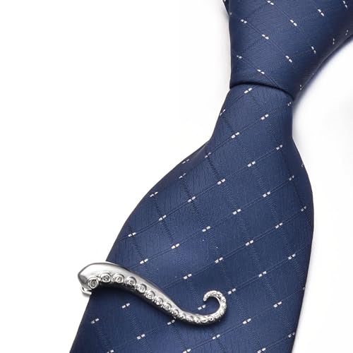 Yoursfs Novelty Marine Animals Tie Clip for Men Shark Whale Unique Cool Personalized Business Tie Bar Pin Jewelry for Valentine's Day Gifts - style: Unique Octopus