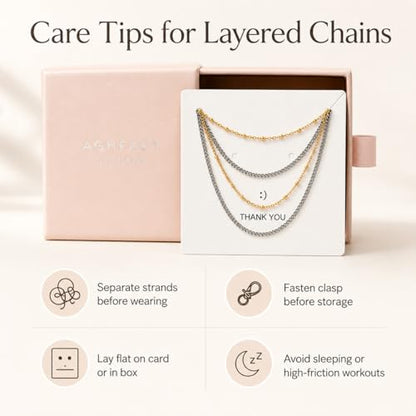 Stackable Chains Women 18K Plated Box Cuban Paperclip Layered Chain Choker Necklace Gold Silver Multi Chain Mixed Metal Stack Chains Set for Women - color: bead chain necklace