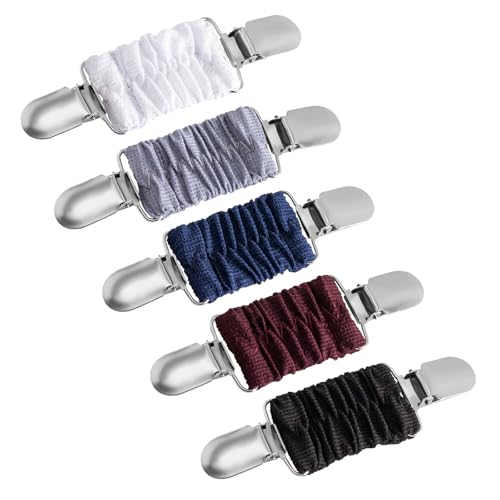 6 Pieces Dress Clips Back Cinch Set,5.5inch Scarf,Sweater,Clothes,Shawl,Retro Cardigan Collar,Travel Hat,Dress Shirt Brooch Clip for Women Girl Decor - color: Black, White, Grey, Dark Red,Blue