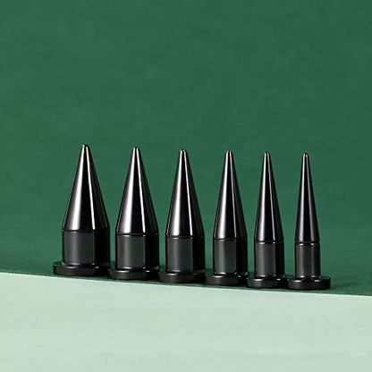36PCS Ear Gauge Stretching Kit Stainless Steel Double Flare Alloy Tapers 3 In 1 Plugs Set Eyelet 14G-00G - color: (1.6-10mm)-Black-Screw Fit
