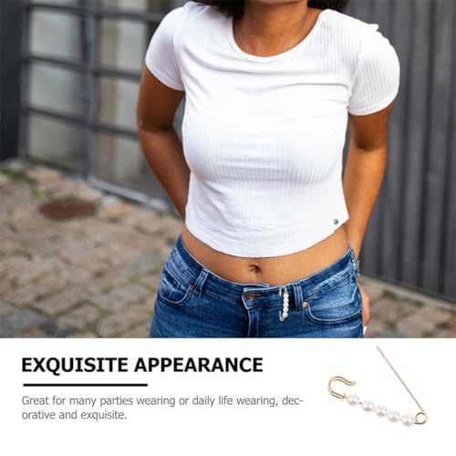 20pcs Dress Safety Brooches Faux Pearl Pants Waist Clips Women's Clothing Pants Waist Tightener Pins for Sweater Cardigan Shawl Clips