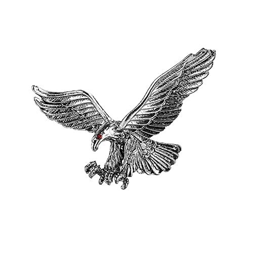 Vintage Hawk Brooch Pin for Men,Women - Animal Eagle Suit Pin - Rhinestone Hawk Lapel Pin - Badge - Party,Nightclub Jewelry - color: Silver