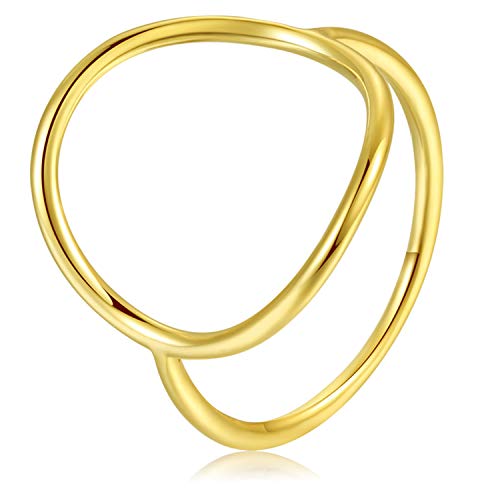 LEMON GRASS Gold Vermeil Open Circle Ring in Sterling Silver Size 5-9