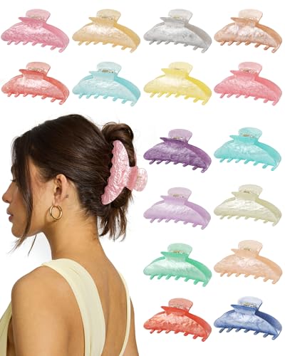 16 Pack Hair Claw Clips for Women - Large Non-Slip Acrylic Hair Claws for Thick Thin Hair, Cute Hair Barrettes Elegant & Durable, Fashion Hair Accessories Stylish Jaw Clips for Girls DIY Gift - size: Large 16 Pcs