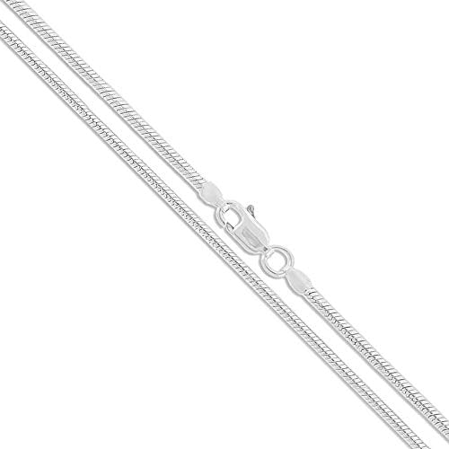 925 Sterling Silver Snake Chain Necklace - 2MM, 3MM, 4MM, 5MM Round Solid Silver Chains - Flexible, Men and Women's Jewelry - Made In Italy - style: 2.5MM
