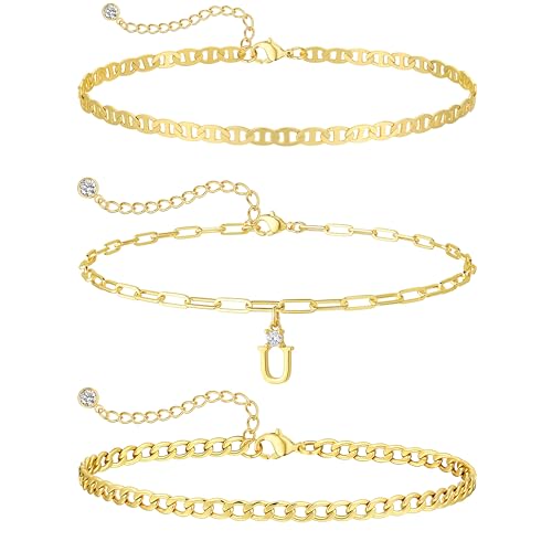 Layered Necklaces for Women 14K Gold Plated Stack Circle Pendant Trendy Long Chain Stackable Handmade Coin Necklace Set Dainty Gold Stacked Jewelry Gifts - color: Gold-3
