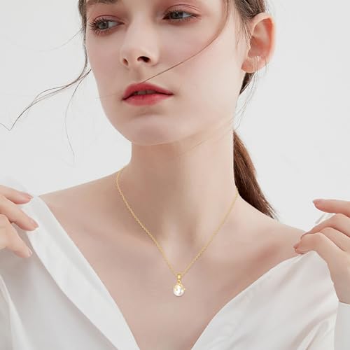 KECHO 14k Gold Pearl Necklace for Women, Freshwater Pearl Pendant Jewelry Wedding Anniversary Birthday Gifts for Her - style: E-Pearl Necklace