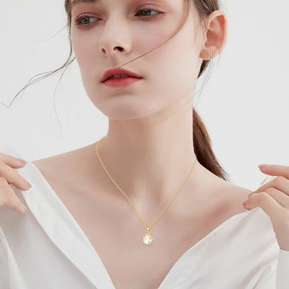 KECHO 14k Gold Pearl Necklace for Women, Freshwater Pearl Pendant Jewelry Wedding Anniversary Birthday Gifts for Her - style: E-Pearl Necklace