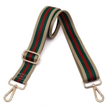 Kolti Purse Strap Replacement Crossbody Handbag Stripe Wide Adjustable - color: Gold Buckle-416