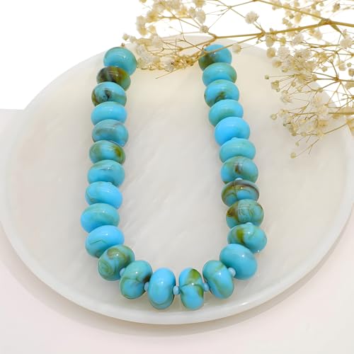 We We Chunky Colorful Beaded Necklace for Women Large Boho Statement Bead Chokers Necklaces Turquoise Blue Big Beads Jewelry Neck Summer Beach - color: turquoise blue