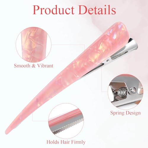 3Pcs Large Acrylic Hair Clips Set for Women, Pink, Brown, and Colors, Sturdy Hairpin Barrettes for Styling and Everyday Hair Accessories