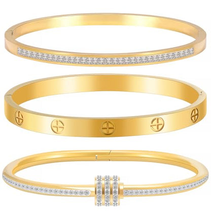Camhanno Stackable Silver Bracelets for Women Stainless Steel Love & Friendship Bangle, Mothers Day Valentines Birthday Christmas Jewelry Gifts for Mom Her Wife Grandma - style: Style 5