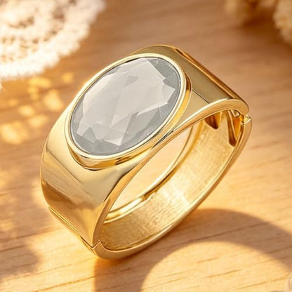 YBMYCM Gold Chunky Bangle Bracelets with Acrylic Inlay for Women Trendy Wide Chunky Cuff Bracelets Hammered Irregular Wrist Cuff Wrap Bracelet - style: Gold white