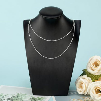 UMAOKANG 32.8 Feet Silver Necklace Chains Bulk for Jewelry Making Silver Plated Brass Tube Bar Link Chain Roll with Jump Rings and Lobster Clasps - color: Silver Tube Bar