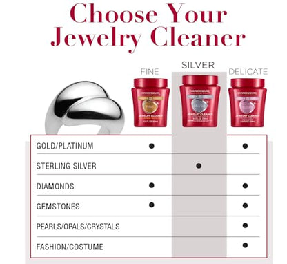 CONNOISSEURS Premium Edition Jewelry Cleaner, Value Size 9.6oz - Pick from Fine, Silver or Delicate Jewelry Cleaner - style: Silver Cleaner Premium - 9.6 Ounce