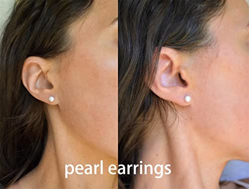 Dainty Flat Back Pearl Earrings for Women, 6 Pairs Flatback Pearl Earrings in 14K Gold Silver 3-8MM Studs Earring Sets for Multiple Piercing Hypoallergenic - style: 14K Gold - 3mm Pearl Earrings
