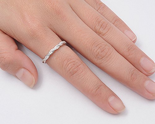 CHOOSE YOUR COLOR Sterling Silver Infinity Knot Ring - color: Clear