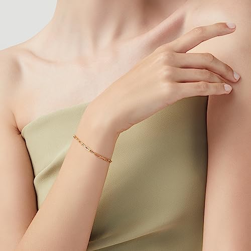 Miabella Italian 18K Gold Plated 925 Sterling Silver Paperclip Bracelet | 3mm, for Women Men, Chain Link, Fine Jewelry, Made in Italy - style: Length 7.5 Inches (women's average size)