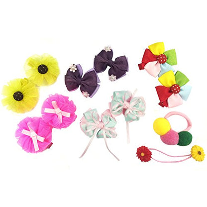 Wrapables® Rainbow Flowers and Bows Hair Accessories (Set of 12)
