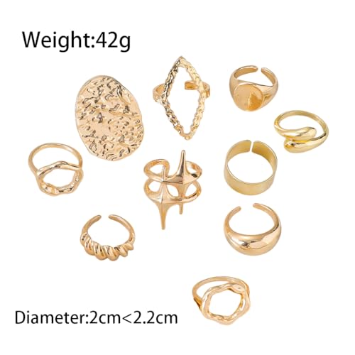 FUTIMELY 14K Gold Stackable Knuckle Rings Set for Women,Aesthetic Silver Trendy Dainty Open Midi Rings Set,Midi Finger Rings Pack Jewelry Gifts - color: Gold4