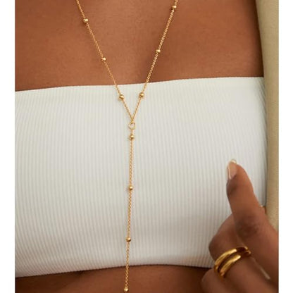 Gold Plated Body Chain for Women, Layered Bikini Waist Chain | Sexy Rhinestone Body Jewelry, Chest Belly Chain, Adjustable Fit, Crossover Design, Summer Beach Parties and Vacations - color: Gold13
