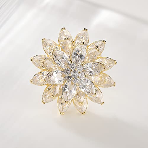 Brooches and Pins for Women Elegant Flower Pearl Brooches Costume Broches Jewelry Lady Christmas Pin for Women - style: Shiny Snowflake