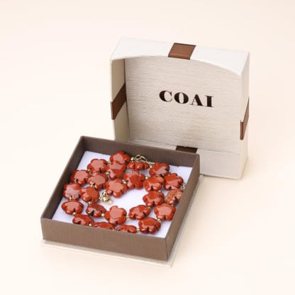 COAI Chunky Colorful Necklace for Women, Summer Beach Jewelry Crystal Flower Necklace for Women, Multi-Gemstones Sodalite Red Jasper Chunky Choker - style: Red Jasper Necklace