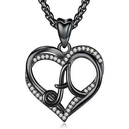 INFUSEU Unique Initial Necklaces for Women Girls Small Heart Letter Jewelry, Meaningful Personalized Gifts - style: A.