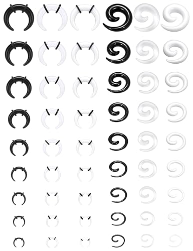 14G-00G Acrylic Nose Septum Ear Gauges Plugs Rings Earrings Stretching Kit Pincher Expander Piercing Jewelry for Women Men