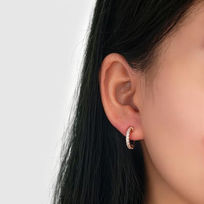 Clip On Earrings for Women 14K Gold Plated Hoop CZ Huggie Hoops Small Adjustable Non Pierced Fake Golden Earrings Invisible Hoop Clip On Earrings - color: 1 Pair Gold