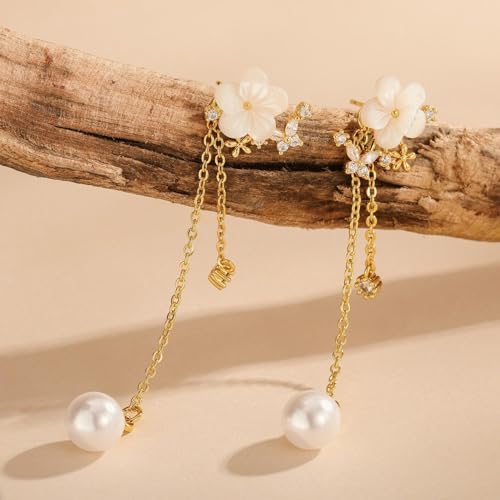 Pearl Earrings for Women Gold Pearl Drop Dangle Earrings Wedding Bridal Bridesmaid Jewelry Gifts for Women - color: drop pearl-7