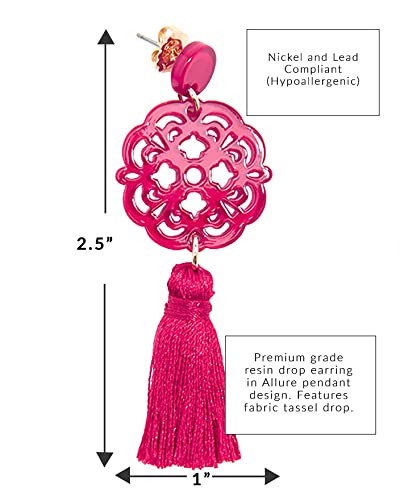 Acrylic Resin Tassel Earrings for Women Geometric Modern Pattern Acetate Drop and Dangle Earrings Trendy Fashion Jewelry - color: Beige