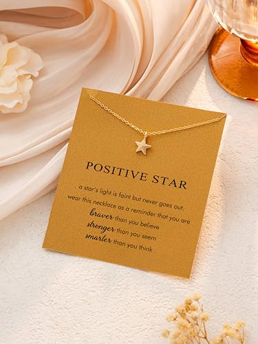 Baydurcan Dainty Gold Necklace for Women Ankh Mom Jesus Sun Star Necklace | 14K Gold Plated Pendant Necklaces Gifts for Friends Sister Mother, Birthday, Christmas, Graduation, Inspirational Gifts - style: Star