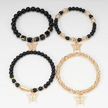 Boho Wooden Beads Bracelets Bohemian Bracelet Stack for Men Women Wood Beaded Bracelet Set - color: R