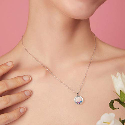 EVERLEAD Locket Necklace, DIY Floating Round Locket Pendant, Living Floating Memory Necklace for Women Friendship Necklace Memory Nostalgic - style: 25mm screw