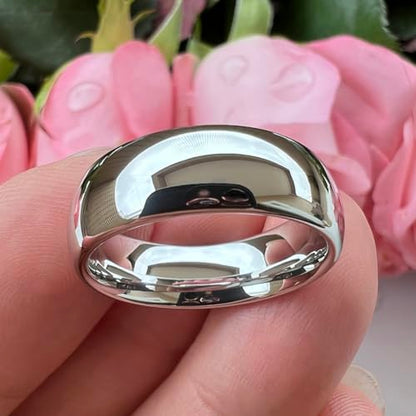 TUTISS 2mm 3mm 4mm 5mm 6mm 7mm 8mm 10mm White Tungsten Rings for Men Women Engagement Wedding Bands Domed Polished Shiny Comfort Fit - color: 7mm White Tungsten