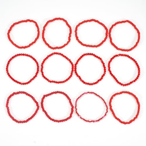 12Pcs Bohemia Multilayer Resin Seed Beaded Stackable Bracelets Colorful Crystal Glass Beads Stretch Bracelet BFF Friendship Elastic Wristbands for Women Men Summer Beach Boho Vacation Jewelry - color: Red