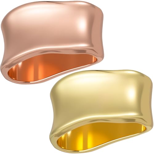 2pcs Silk Scarf Ring, Metal Silk Scarves Shawl Clip, Minimalist Geometric Scarf Slide Buckle Brooches Clothing Accessories for Women- Rose Gold & Gold - color: Rose Gold & Gold-2pcs
