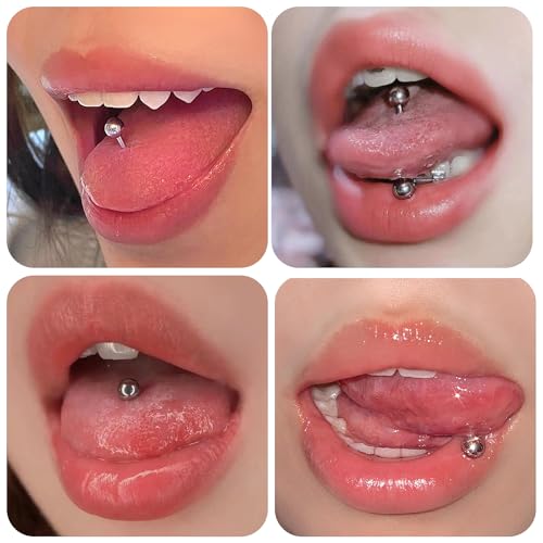16G-00G Tongue Rings Nipple Piercings Internally Threaded Straight Barbell 316L Surgical Steel Body Piercing Jewelry for Women Men Black silver 12mm 14mm 16mm 19mm Bars Length - color: Silver, size: 16G(1.2mm)-16mm barbells-5mm Balls