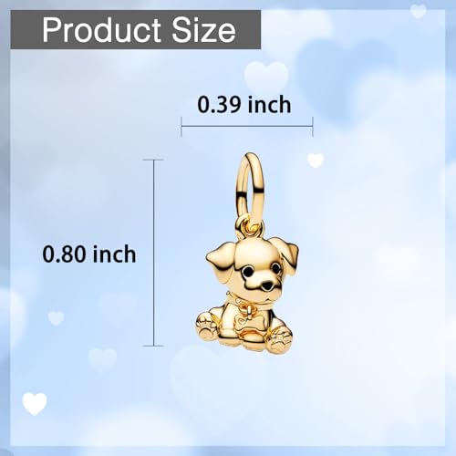925 Sterling Silver Charms fits Bracelets and Necklace Pendant Bead Charms Jewelry Gift for Women Family Friends - style: Gold Dog Charm