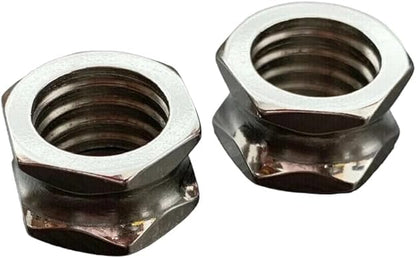 PAIR of Steel Hexagon Screw Bolt Tunnels Double Flare Plugs Earlets Gauges - style: 9/16" (14mm)