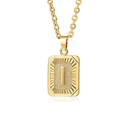 Glimmerst Initial Pendant Necklace 18K Gold Plated Stainless Steel Letter Necklace Personalizd Name Necklace for Women - style: Gold I