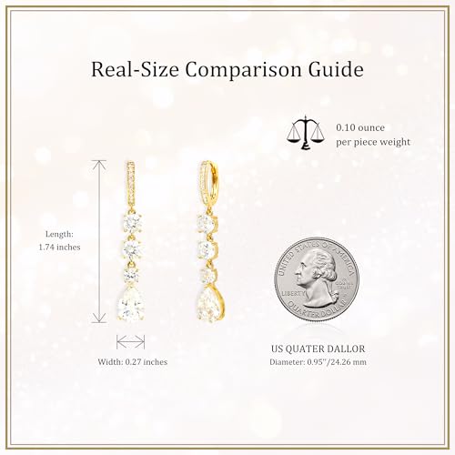 Sonateomber Christmas Tree Dangle Small Gold Hoop Earrings for Women, Cute Sparkly CZ Rhinestone Maple Clover Leaf Drop Earings Thanksgiving Holiday Accessories Fashion Jewelry Gift - color: Teardrop
