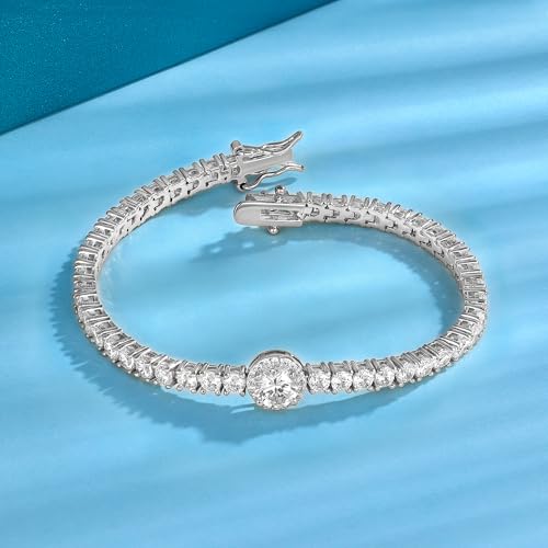 18K Gold Plated 3.0mm Bracelet Classic Hypoallergenic Cubic Zirconia Tennis Bracelet for Women 6.5-8.5 Inch - color: White, size: 6.5 inch