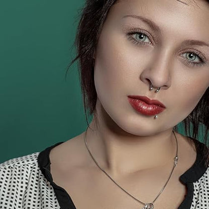 D.Bella 22G 20G 18G 16G 14G 12G 10G 8G 6G 4G 2G 0G 00G Surgical Steel Nose Septum Horseshoe Hoop Eyebrow Lip Navel Belly Nipple Piercing Ring Helix Tragus Daith Rook Captive Earrings Replacement Spikes - color: A1 -4pcs, silver & black, size: 16g,10mm inn